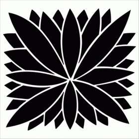 Artikel Yaprak Motif 2 Stencil Boyama Şablonu 30x30 cm Duvar Stencil