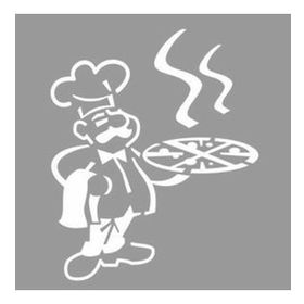 Artikel Yaşlı Pizzacı-2 Stencil Boyama Şablonu 30x30 cm Duvar Stencil