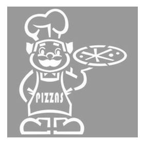 Artikel Yaşlı Pizzacı-3 Stencil Boyama Şablonu 30x30 cm Duvar Stencil