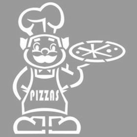 Artikel Yaşlı Pizzacı-3 Stencil Boyama Şablonu 30x30 cm Duvar Stencil