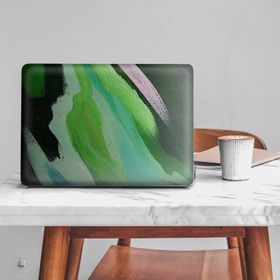 Artikel Yeşil Siyah Soyut Resim Notebook Sticker