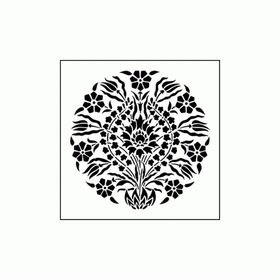 Artikel Yuvarlak Çini 2 Stencil Boyama Şablonu 30x30 cm Duvar Stencil