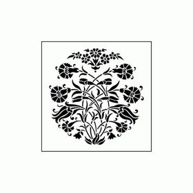 Artikel Yuvarlak Çini Stencil Boyama Şablonu 30x30 cm Duvar Stencil