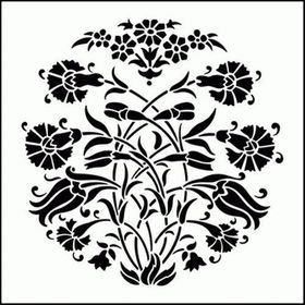 Artikel Yuvarlak Çini Stencil Boyama Şablonu 30x30 cm Duvar Stencil