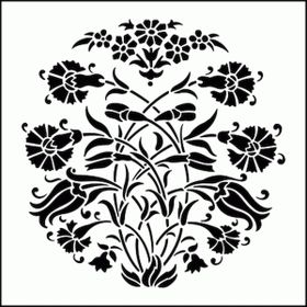 Artikel Yuvarlak Çini Stencil Boyama Şablonu 30x30 cm Duvar Stencil