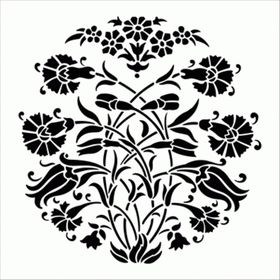 Artikel Yuvarlak Çini Stencil Boyama Şablonu 30x30 cm Duvar Stencil