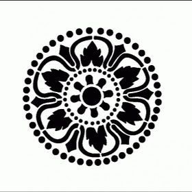 Artikel Yuvarlak Motif Stencil Boyama Şablonu 30x30 cm Duvar Stencil