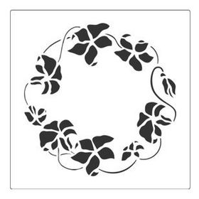Artikel Zambak Çerçeve Stencil Boyama şablonu 30x30 cm Duvar Stencil