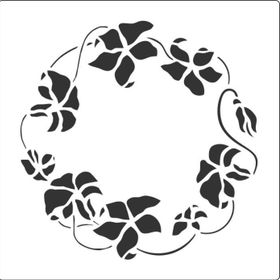 Artikel Zambak Çerçeve Stencil Boyama şablonu 30x30 cm Duvar Stencil