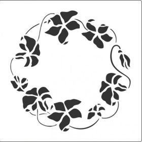 Artikel Zambak Çerçeve Stencil Boyama şablonu 30x30 cm Duvar Stencil