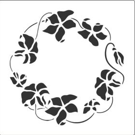 Artikel Zambak Çerçeve Stencil Boyama şablonu 30x30 cm Duvar Stencil