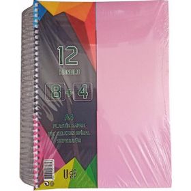 Artlantis 12 Konulu 300 Yaprak 8 Kareli + 4 Çizgili Plastik Kapak Seperatörlü Pembe Spiralli Defter