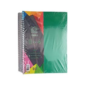 Artlantis 12 Konulu 300 Yaprak 8 Kareli + 4 Çizgili Plastik Kapak Seperatörlü Yeşil Spiralli Defter