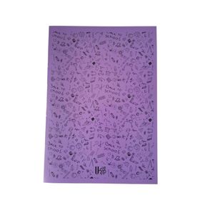 Artlantis 40 Yaprak Çizgili + Kareli Plastik A4 Desenli Kapak Mor Defter