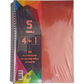 Artlantis 5 Konulu 125 Yaprak 4 Kareli + 1 Çizgili Plastik Kapak Seperatörlü Turuncu Spiralli Defter