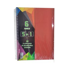Artlantis 6 Konulu 150 Yaprak 5 Kareli + 1 Çizgili Plastik Kapak Seperatörlü Turuncu Spiralli Defter