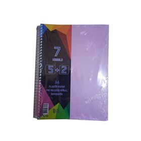 Artlantis 7 Konulu 175 Yaprak 5 Kareli + 2 Çizgili Plastik Kapak Seperatörlü Lila Spiralli Defter