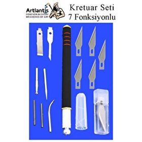 Artlantis Kretuar 7 Fonksiyonlu Yedek Bıçaklı 1 Paket Hobi Maket Tasarım Çelik Neşteri