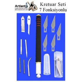 Artlantis Kretuar 7 Fonksiyonlu Yedek Bıçaklı 1 Paket Hobi Maket Tasarım Çelik Neşteri