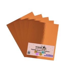 Artlantis Metalik Aynalı 5 Adet 35x50 cm Turuncu Fon Kartonu