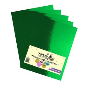 Artlantis Metalik Aynalı 5 Adet 50x70 cm Yeşil Fon Kartonu