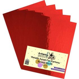 Artlantis Metalik Aynalı Kırmızı 5 Adet 50x70 cm Fon Kartonu