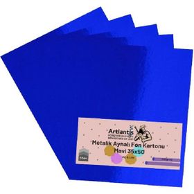 Artlantis Metalik Aynalı Mavi 5 Adet 35x50 cm Fon Kartonu