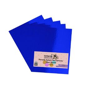 Artlantis Metalik Aynalı Mavi 5 Adet 35x50 cm Fon Kartonu