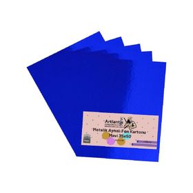 Artlantis Metalik Aynalı Mavi 5 Adet 35x50 cm Fon Kartonu