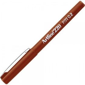 Artline 220N Super Fine İnce 0.2 mm Kahverengi Keçe Uçlu Yazı Kalemi