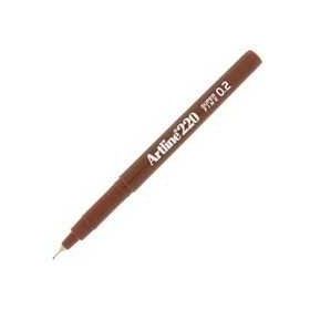 Artline 220N Super Fine İnce 0.2 mm Kahverengi Keçe Uçlu Yazı Kalemi