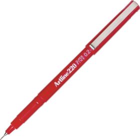 Artline 220N Super Fine İnce Uç 0.2 mm Kırmızı Keçe Uçlu Yazı Kalemi