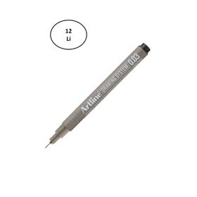 Artline 2303 Drawing 0.03 mm Siyah 12 Adet Çizim Kalemi