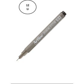 Artline 2303 Drawing 0.03 mm Siyah 12 Adet Çizim Kalemi