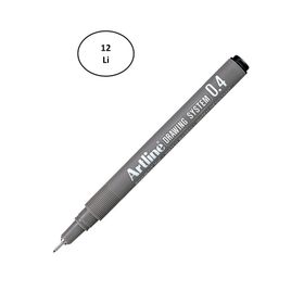 Artline 234 0.4 mm 12'li Siyah Çizim Kalemi