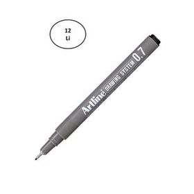 Artline 237 0.7 mm 12'li Siyah Çizim Kalemi