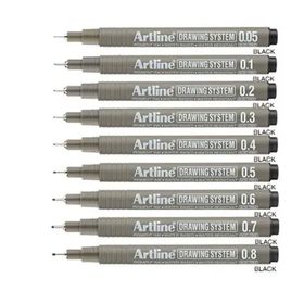 Artline 9'lu Tam Set Drawing System Teknik Çizim Kalemi