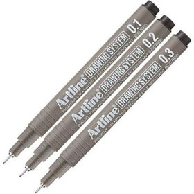 Artline Drawing 0.1-0.2-0.3 mm Siyah 3 Adet Teknik Çizim Kalemi
