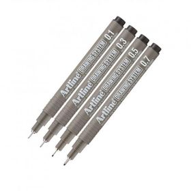 Artline Drawing 0.1-0.3-0.5-0.7 mm Siyah 4 Adet Teknik Çizim Kalemi