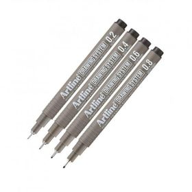 Artline Drawing 0.2-0.4-0.6-0.8 mm Siyah 4 Adet Teknik Çizim Kalemi