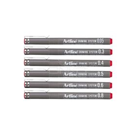 Artline Drawing System Kırmızı Teknik Çizim Kalemi