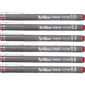 Artline Drawing System Kırmızı Teknik Çizim Kalemi
