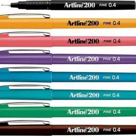 Artline Fineliner 8'li Set 1 200 0.4 mm İnce Uçlu Yazı ve Çizim Kalemi
