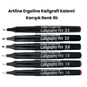 Artline Set 1 Karışık Renk 6'lı Ergoline Kaligrafi Kalemi