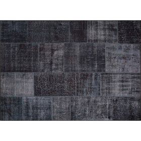 Artloop AL-81 Patchwork Desenli Jazz Şönil Pamuk Polyester Siyah Salon Halısı Halı