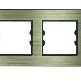 Arvehu Electric Asfir Schneider Asfora 2'li Bronz Alüminyum Anahtar Priz Çerçevesi