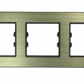 Arvehu Electric Asfir Schneider Asfora 3'lü Bronz Alüminyum Anahtar Priz Çerçevesi