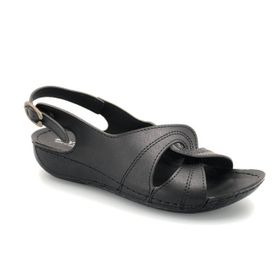 Aryan 54-460 Siyah Kadın Ortapedic Sandalet