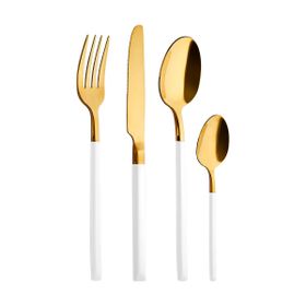 Aryıldız 24 Parça Soho Prestige Beyaz Gold Çatal Kaşık Bıçak Takımı