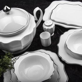 Aryıldız 34001 60 Parça Silver Porselen Yemek Takımı